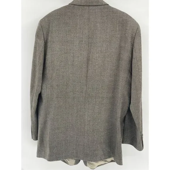 Calvin Klein Blazer Sport Coat Suit Jacket Men Size 48 L‎ Brown Tweed Wool